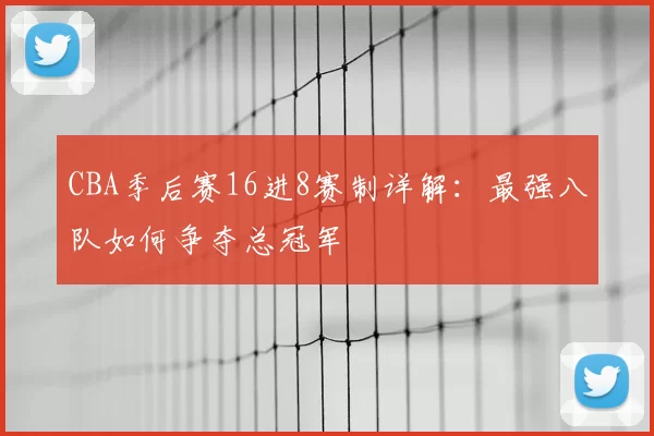 CBA季后赛16进8赛制详解：最强八队如何争夺总冠军